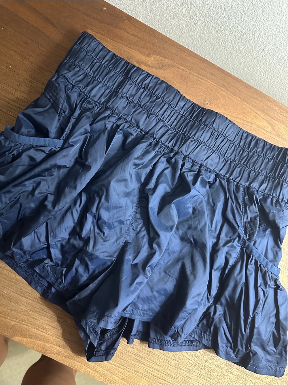 Free People Navy Athletic Ruffled Shorts